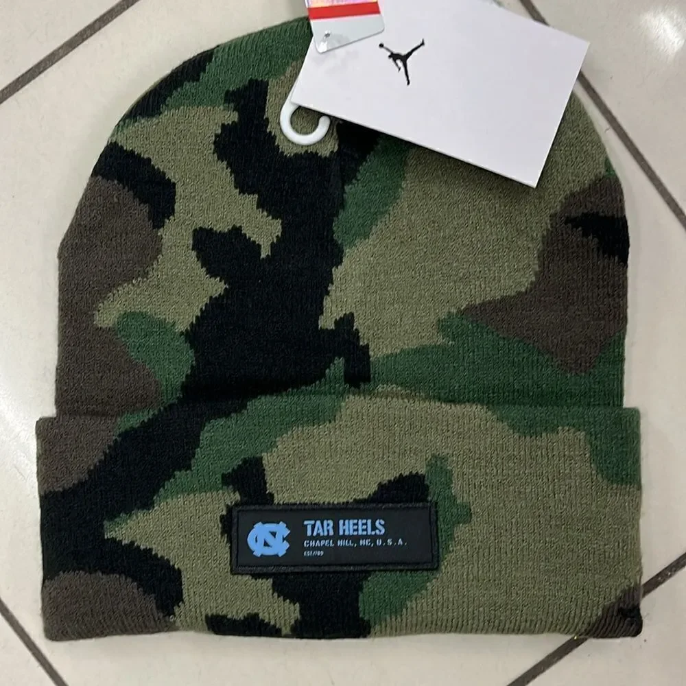 Camo Camouflage Knit Military Jordan UNC North Carolina Tar Heels Beanie Cap Hat